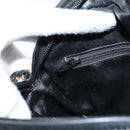 Bally Chain Shoulder Bag Leather Black Gold Tone Auth BA16147-20