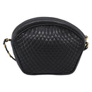 Bally Chain Shoulder Bag Leather Black Gold Tone Auth BA16147-2