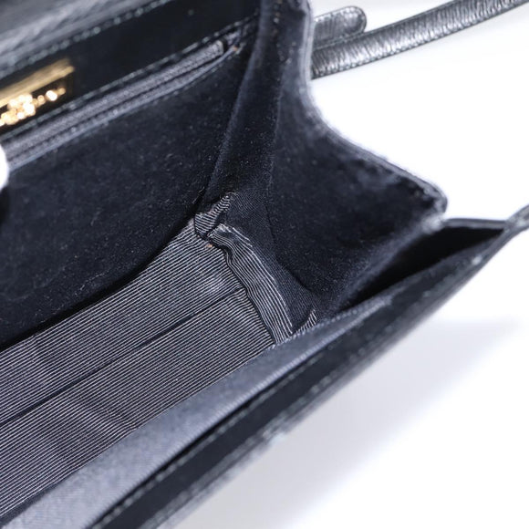 Balenciaga Hand Bag Leather 2way Black Gold Tone Auth BA16148