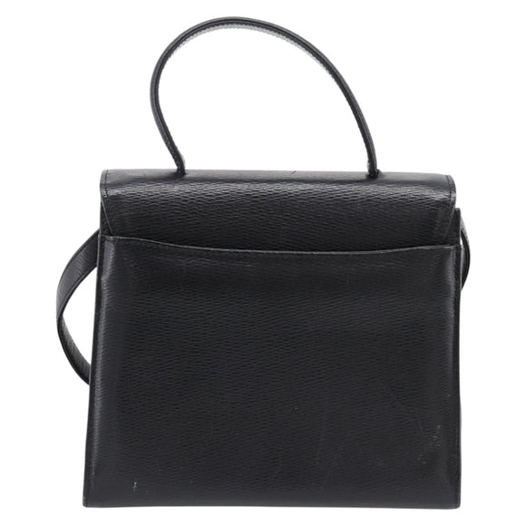Balenciaga Hand Bag Leather 2way Black Gold Tone Auth BA16148