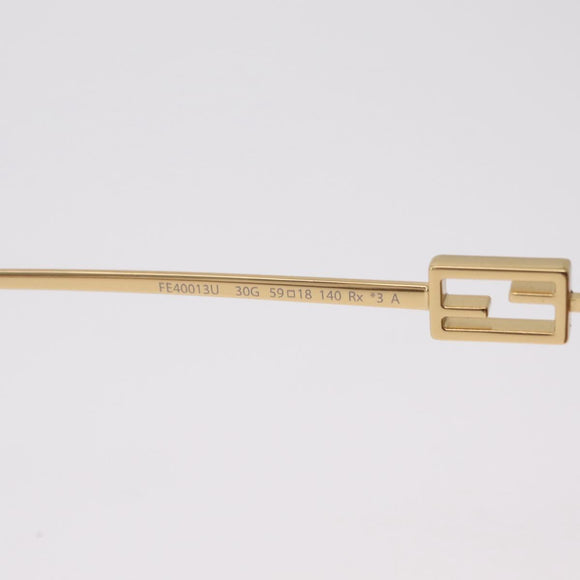 FENDI Sunglasses Metal Gold Tone Auth BA16153M