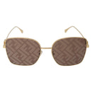 FENDI Sunglasses Metal Gold Tone Auth BA16153M-13