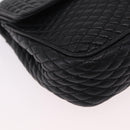 Bally Chain Shoulder Bag Leather Black Gold Tone Auth BA16159A-9