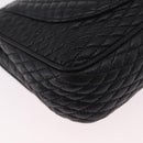 Bally Chain Shoulder Bag Leather Black Gold Tone Auth BA16159A-15