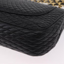 Bally Chain Shoulder Bag Leather Black Gold Tone Auth BA16159A-16