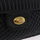 Bally Chain Shoulder Bag Leather Black Gold Tone Auth BA16159A-17