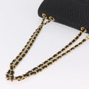 Bally Chain Shoulder Bag Leather Black Gold Tone Auth BA16159A-7