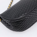 Bally Chain Shoulder Bag Leather Black Gold Tone Auth BA16160A-16