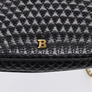 Bally Chain Shoulder Bag Leather Black Gold Tone Auth BA16160A-17