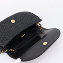 Bally Chain Shoulder Bag Leather Black Gold Tone Auth BA16160A-18