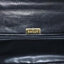 Bally Chain Shoulder Bag Leather Black Gold Tone Auth BA16160A-19