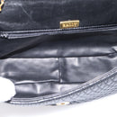 Bally Chain Shoulder Bag Leather Black Gold Tone Auth BA16160A-10