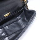 Bally Chain Shoulder Bag Leather Black Gold Tone Auth BA16160A-20