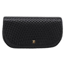 Bally Chain Shoulder Bag Leather Black Gold Tone Auth BA16160A-13