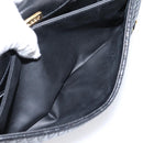 Bally Chain Shoulder Bag Leather Black Gold Tone Auth BA16160A-24