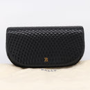 Bally Chain Shoulder Bag Leather Black Gold Tone Auth BA16160A-12