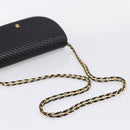 Bally Chain Shoulder Bag Leather Black Gold Tone Auth BA16160A-7