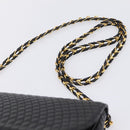 Bally Chain Shoulder Bag Leather Black Gold Tone Auth BA16160A-8