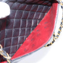 CHANEL Matelasse Chain Shoulder Bag Lamb Skin Black Gold Tone CC Auth BA16161-20