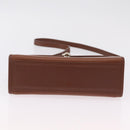 Burberrys Hand Bag Leather 2way Brown Silver Auth BA16165-12