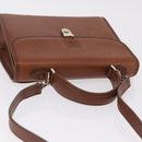 Burberrys Hand Bag Leather 2way Brown Silver Auth BA16165-7