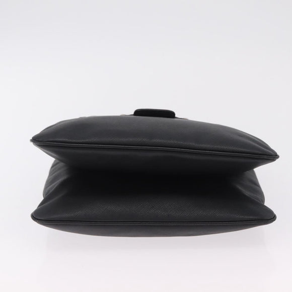 Salvatore Ferragamo Gancini Hand Bag Leather Black Silver Auth BA16166