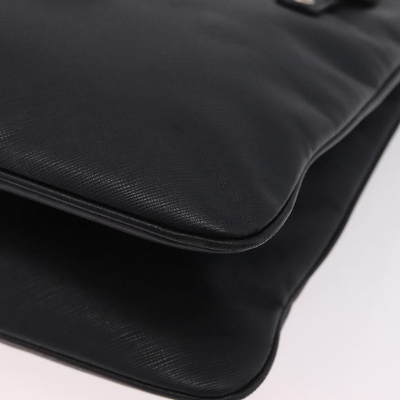 Salvatore Ferragamo Gancini Hand Bag Leather Black Silver Auth BA16166