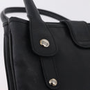 Salvatore Ferragamo Gancini Hand Bag Leather Black Silver Auth BA16166-18
