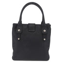 Salvatore Ferragamo Gancini Hand Bag Leather Black Silver Auth BA16166-2