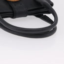 Salvatore Ferragamo Gancini Hand Bag Leather Black Silver Auth BA16166-8