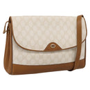 GUCCI GG Supreme Shoulder Bag PVC White Gold Tone 116 02 067 Auth BA16167-1