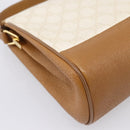 GUCCI GG Supreme Shoulder Bag PVC White Gold Tone 116 02 067 Auth BA16167-17