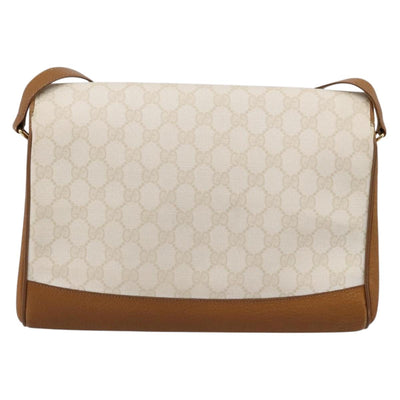 GUCCI GG Supreme Shoulder Bag PVC White Gold Tone 116 02 067 Auth BA16167 - 0