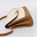 GUCCI GG Supreme Shoulder Bag PVC White Gold Tone 116 02 067 Auth BA16167-3