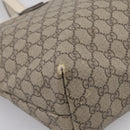 GUCCI GG Supreme Tote Bag PVC Beige Silver 211137 Auth BA16169-15