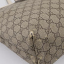 GUCCI GG Supreme Tote Bag PVC Beige Silver 211137 Auth BA16169-17