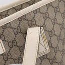 GUCCI GG Supreme Tote Bag PVC Beige Silver 211137 Auth BA16169-19