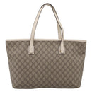GUCCI GG Supreme Tote Bag PVC Beige Silver 211137 Auth BA16169-2