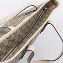 GUCCI GG Supreme Tote Bag PVC Beige Silver 211137 Auth BA16169-8