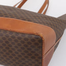 CELINE Macadam Tote Bag PVC Brown Gold Tone Auth BA16170-17