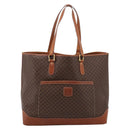 CELINE Macadam Tote Bag PVC Brown Gold Tone Auth BA16170-13