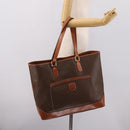 CELINE Macadam Tote Bag PVC Brown Gold Tone Auth BA16170-24