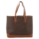 CELINE Macadam Tote Bag PVC Brown Gold Tone Auth BA16170-2
