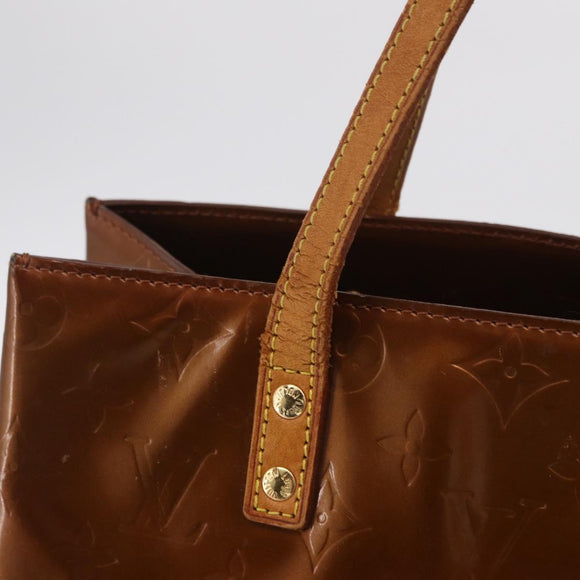 LOUIS VUITTON Monogram Vernis Reade MM Hand Bag Bronze M91143 LV Auth BA16171