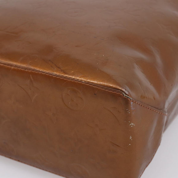 LOUIS VUITTON Monogram Vernis Reade MM Hand Bag Bronze M91143 LV Auth BA16171