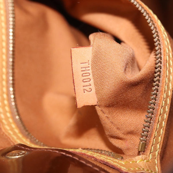 LOUIS VUITTON Monogram Vernis Reade MM Hand Bag Bronze M91143 LV Auth BA16171