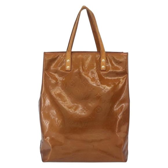 LOUIS VUITTON Monogram Vernis Reade MM Hand Bag Bronze M91143 LV Auth BA16171