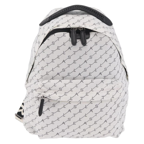 Stella McCartney Backpack Nylon White Black Auth BA16177