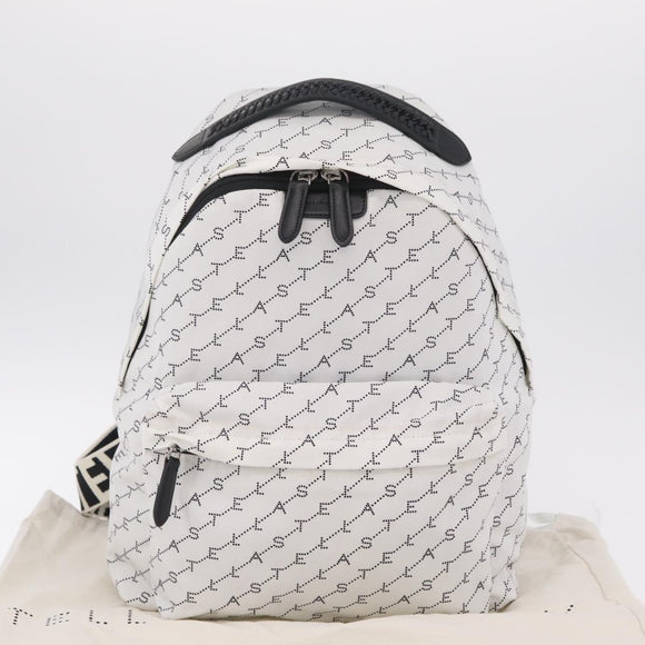 Stella McCartney Backpack Nylon White Black Auth BA16177
