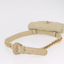 CHANEL Matelasse Waist Bag Lamb Skin Beige Gold Tone CC Auth BA16179-10
